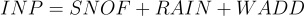 Sum of water inputs to the soil
