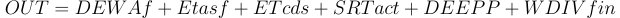 Sum of water outputs from the soil